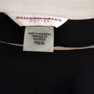 Allison Daley black/white draped jacket - Petite Medium